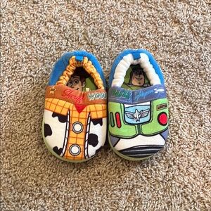 Disney Blue and Orange Slippers with Cartoon Characters